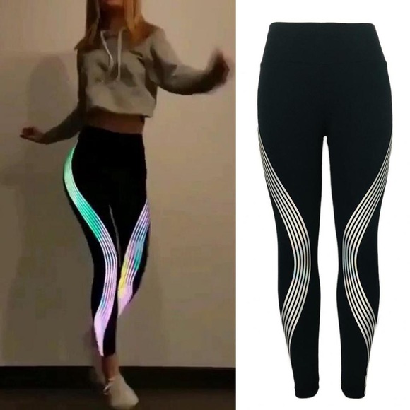 Pants - Glowing Rainbow Reflective Leggings